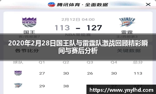 2020年2月28日国王队与雷霆队激战回顾精彩瞬间与赛后分析